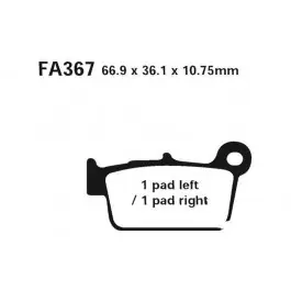 Plaquettes de frein arrière EBC Standar (FA367TT) Yamaha / Suzuki / Kawasaki / Aprilia / Sherco ... Akció