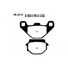 Azonnal elérhető Plaquettes de frein arrière EBC Standar (FA067/3) Kawasaki / Triton
