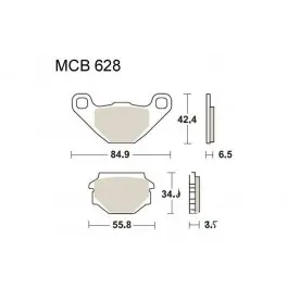 Olcsó Plaquettes de frein arrière TRW Standar (MCB628) Aprilia / Gilera