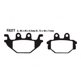 Alacsony ár Plaquettes de frein avant / arrière EBC Semi Sintered (FA377V) Yamaha / Kawasaki / Kymco / CPI / SYM ...