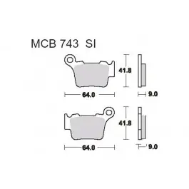 Plaquettes de frein arrière TRW Sintered Off Road (MCB743SI) KTM / Rieju / BMW / Husqvarna / Triumph ... Biztonságos fizetés