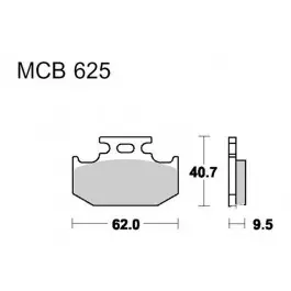 Plaquettes de frein arrière TRW Sintered Off Road (MCB625SI) Yamaha / Suzuki / Kawasaki Árcsökkenés