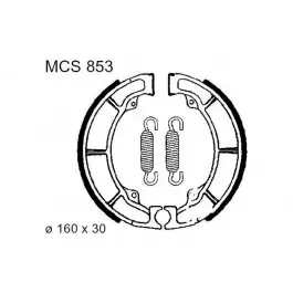 Machoires de frein arrière TRW sans ressorts (MCS853) Kawasaki Újdonság