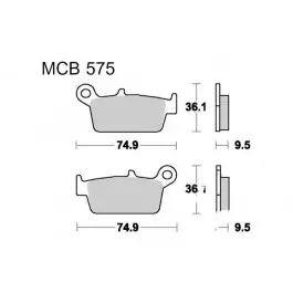 Plaquettes de frein arrière TRW Sintered Race Off Road (MCB575RSI) Yamaha / Honda / Suzuki / Kawasaki / HM-Moto ... Ne maradj le