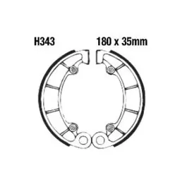 Machoires de frein arrière EBC Groved rainuré avec ressorts (H343G) Honda Bestseller