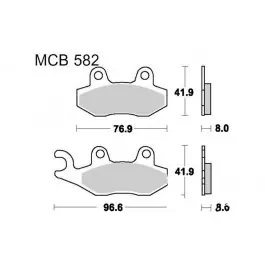 Plaquettes de frein arrière TRW Sintered SH Road (MCB582SH) Yamaha / Triumph / CAN-AM / Aeon / CFMOTO Árcsökkenés