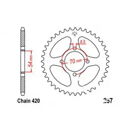 Couronne JT 38/420 Acier Honda C 50 LA 1986 / C 50 Z 1977 Árcsökkenés