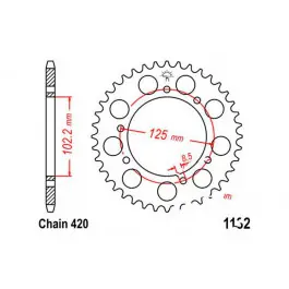 Couronne JT 48/420 Acier Derbi Senda 50 SM / Rieju RR 50 ... Akciós ár