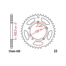 Árengedmény Couronne JT 47/420 Acier Aprilia RS 50 1999-2005