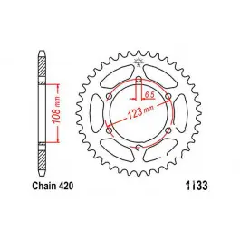 Szuper ajánlat Couronne JT 65/420 Acier Aprilia / Peugeot / Derbi / Motorhispania / Sachs