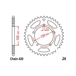 Expressz szállítás Couronne JT 50/420 Acier Aprilia / Generic / Malaguti / Keeway / KSR-Moto