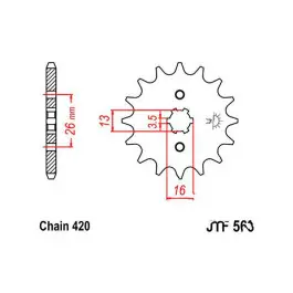 Pignon de sortie de boite JT 16/420 Épais Yamaha DT 50 R / RD 50 ... Nézd meg most