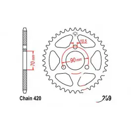Ajánlat Couronne JT 38/420 Acier Honda MBX 80 SW / MBX 80 SW2 ...