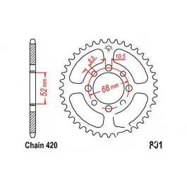 Árcsökkenés Couronne JT 36/420 Acier Kawasaki / Suzuki / Beta
