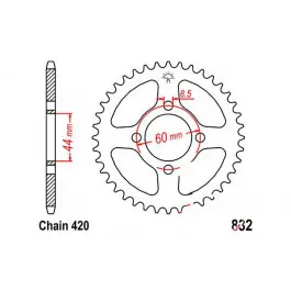 Couronne JT 46/420 Acier Yamaha DT 50 R / RD 50 ... Vedd meg online