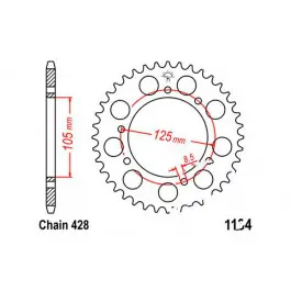 Couronne JT 52/428 Acier Yamaha / Derbi / Rieju / HM-Moto/Vent-Moto / Malaguti Akciós ár