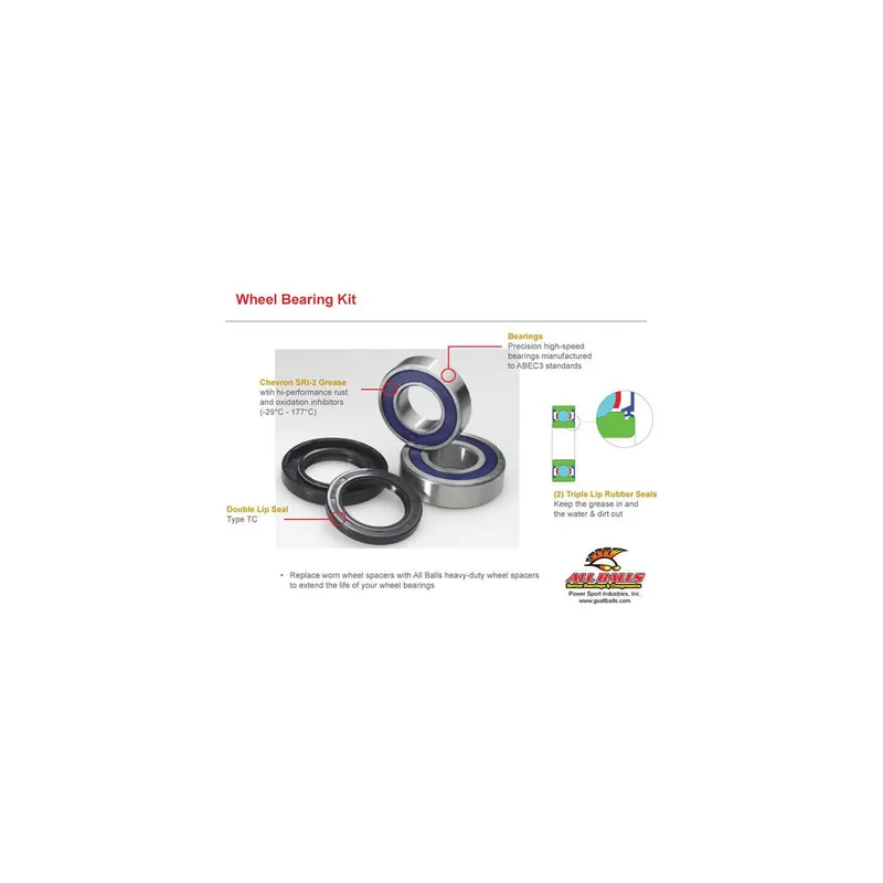 Szuper ajánlat KIT ROULEMENTS DE ROUE AVANT ALL BALLS KTM EXC 125, 250 ET 300 2000-02