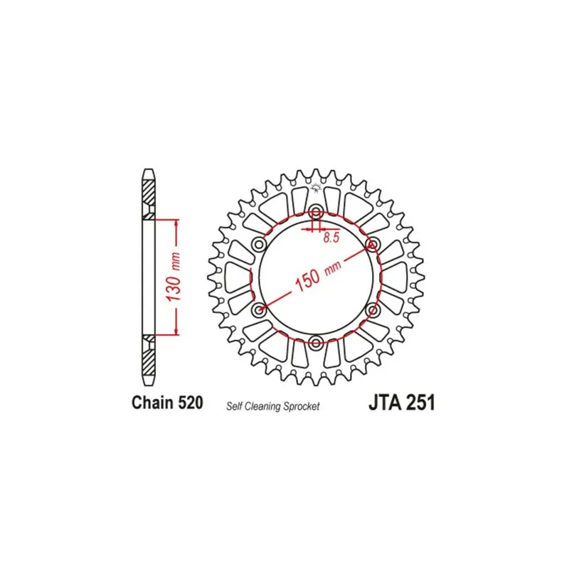 Legkelendőbb COURONNE JT SPROCKETS ALU STANDARD YAMAHA - 520 - 48 DENTS
