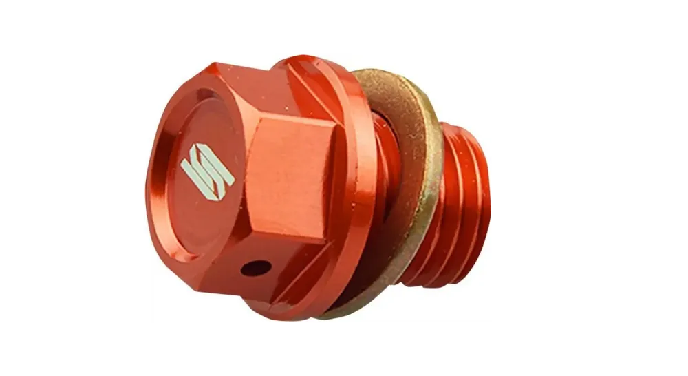 Bouchon de Vidange d’Huile Magnétique SCAR KTM Husqvarna GasGas – Orange Bleu Rouge Moteur Cross Enduro Prémium