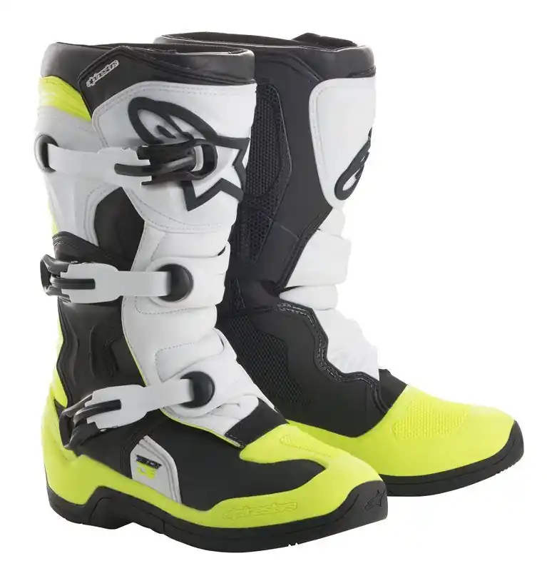 Bottes Enfant Tech3S Noir/Blanc/Jaune Fluo ALPINESTARS Különleges ajánlat
