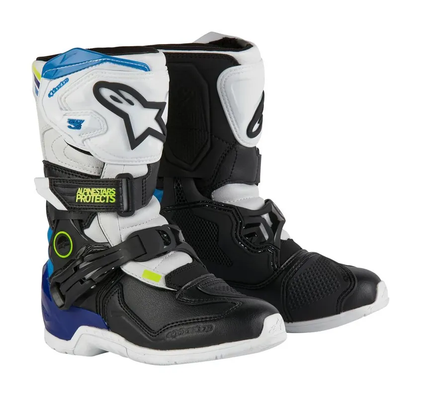 Alacsony ár Bottes Enfant Tech3S Blanc/Noir/Bleu ALPINESTARS