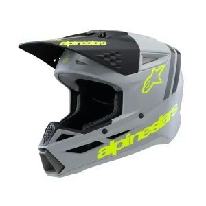 Kiárusítás Casque Enfant S-M3 Gris/Jaune Fluo Mat ALPINESTARS