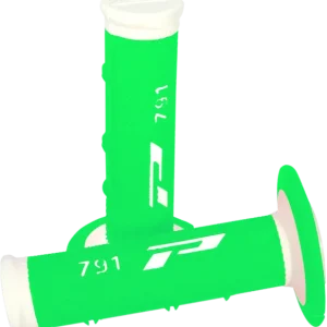Poignées Offroad Double Density 791 Closed End White / Fluo Green PRO GRIP PA079100BIVF Árcsökkenés