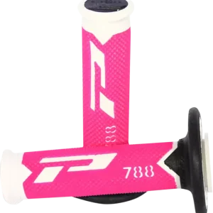 Különleges ajánlat Poignées Offroad Triple Density 788 Bout fermé Blanc / Noir / Rose Fluo PRO GRIP PA078800WFXN