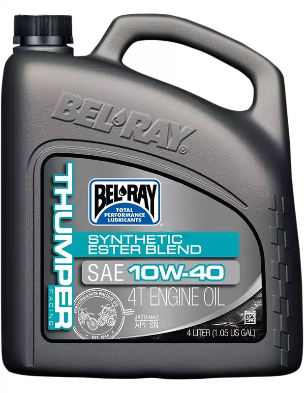 Expressz kézbesítés Bel-Ray Huile Thumper Racing Ester Blend Synthétique 4T 10W40 4 L. 99520-B4LW