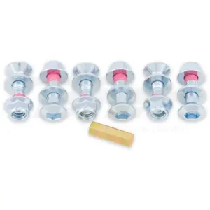 Prémium Pack de 6 Vis à couronne Bolt Silver - Boulon à tête hexagonale 2008-HS.S