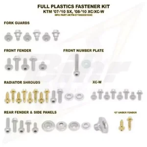 Kit de visserie plastique pour boulons KTM 07-10 SX, 08-10 XC/XC-W Boulon KTM-0710SX0810XC Outlet