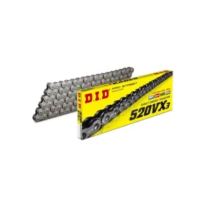 Népszerű Chaîne quad DID 520 VX3 à joints toriques renforcés avec joints d‘étanchéité, pas de 92, 94, 96, 98, 100 ou 104
